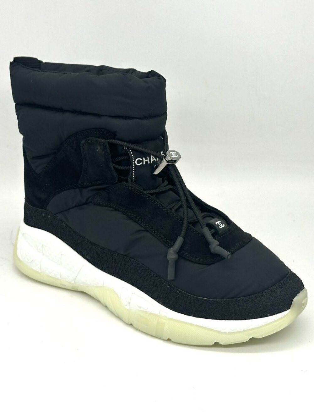 CHANEL 21N Nylon Suede Signature Sporty Ankle Boots Sneakers Shoes - Picture 6 of 16